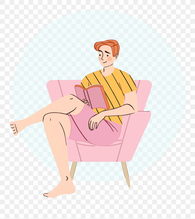 Cartoon Chair Meter Sitting Character, PNG, 2222x2500px, Reading Book, Cartoon, Chair, Character, Free Time Download Free