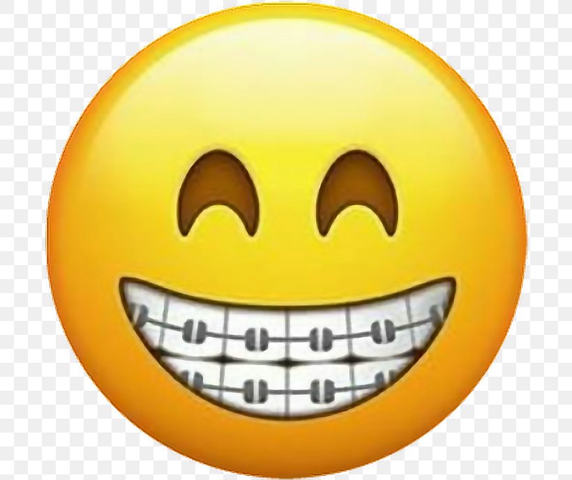 Emoji Dental Braces Dentistry Emoticon Sticker, PNG, 694x688px, Emoji, Braceface, Crossbite, Dental Braces, Dentistry Download Free