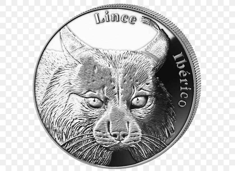 Euro Coins Iberian Peninsula Whiskers Iberian Lynx, PNG, 600x600px, 5 Euro Note, Coin, Big Cats, Black And White, Carnivoran Download Free