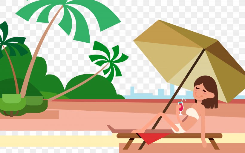 Beach Auringonotto Illustration, PNG, 5986x3748px, Beach, Area, Auringonotto, Cartoon, Character Download Free