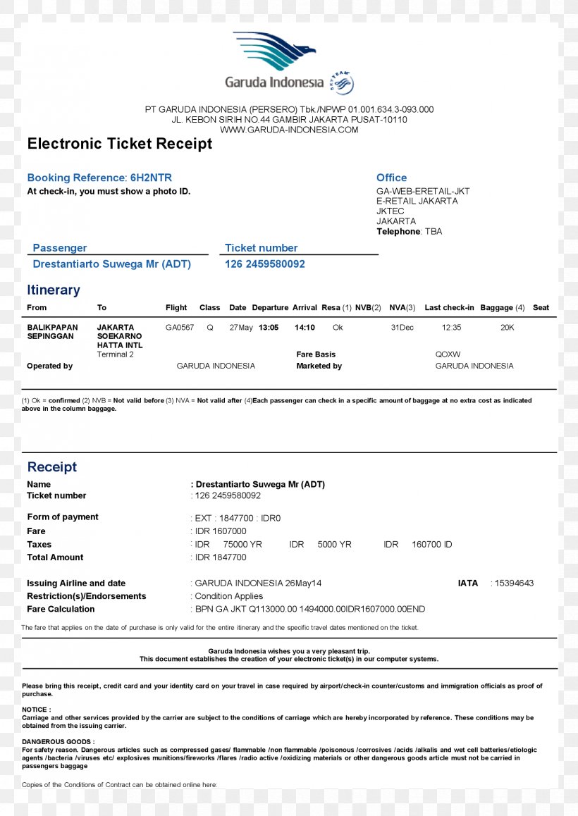 Electronic Ticket Airline Ticket Indonesia Bus, PNG, 1653x2336px, Electronic Ticket, Airline, Airline Ticket, Area, Bus Download Free