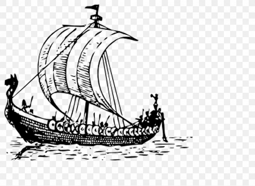 Viking Ships Clip Art, PNG, 1500x1100px, Ship, Artwork, Barque, Black And White, Boat Download Free