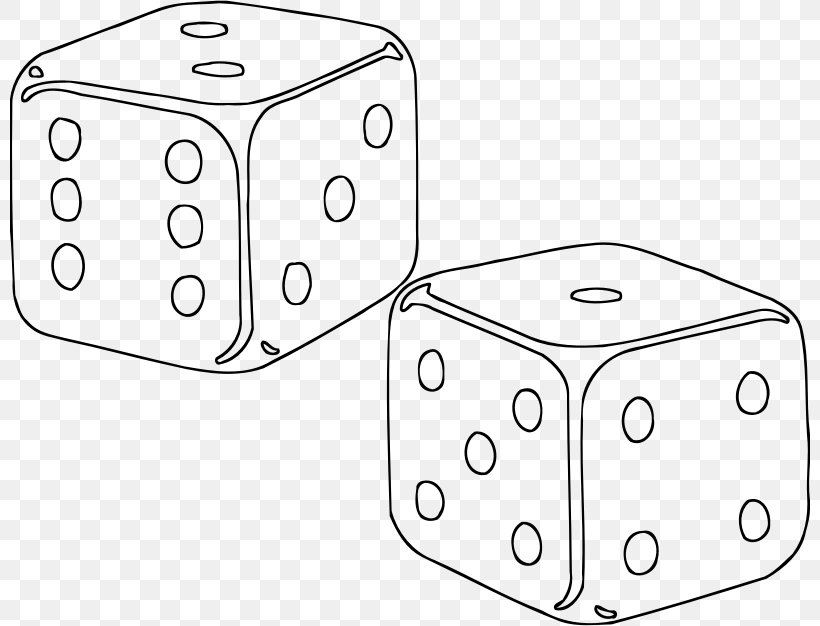 Dice Game Cube Clip Art, PNG, 800x626px, Dice, Area, Black And White, Cube, Dice Game Download Free