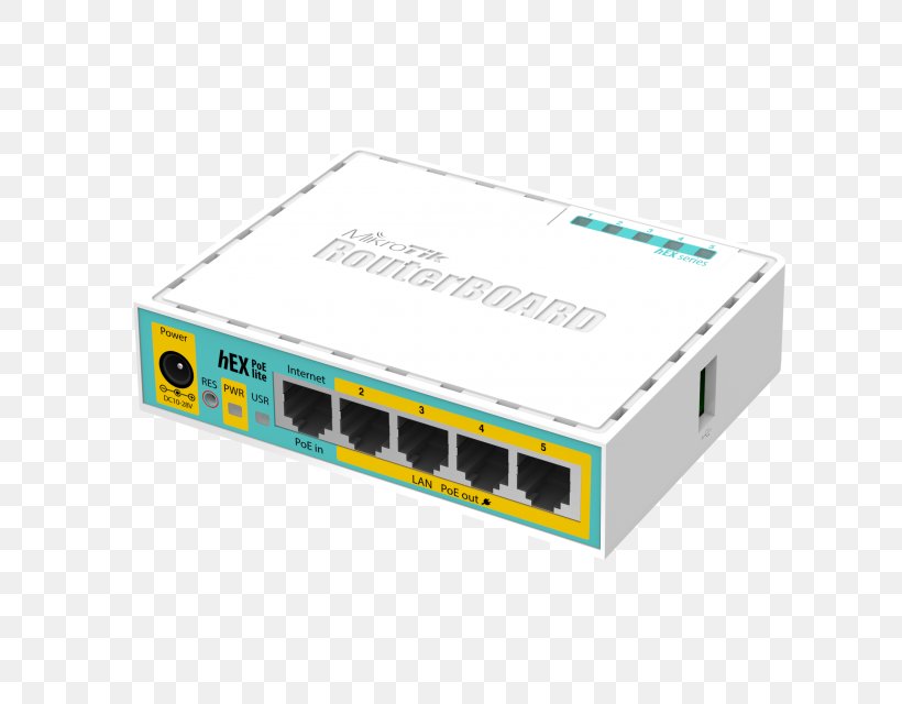 Power Over Ethernet MikroTik RouterBOARD HEX Lite RB750UPr2, PNG, 640x640px, Power Over Ethernet, Computer Port, Electronic Device, Electronics, Electronics Accessory Download Free