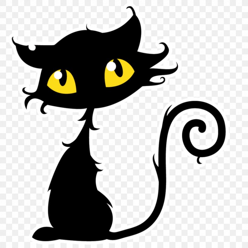 Black Cat Kitten Clip Art, PNG, 869x869px, Cat, Artwork, Black, Black And White, Black Cat Download Free