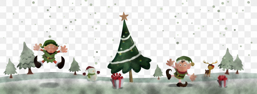 Christmas Tree, PNG, 4000x1471px, Christmas, Animation, Cartoon, Christmas Decoration, Christmas Eve Download Free