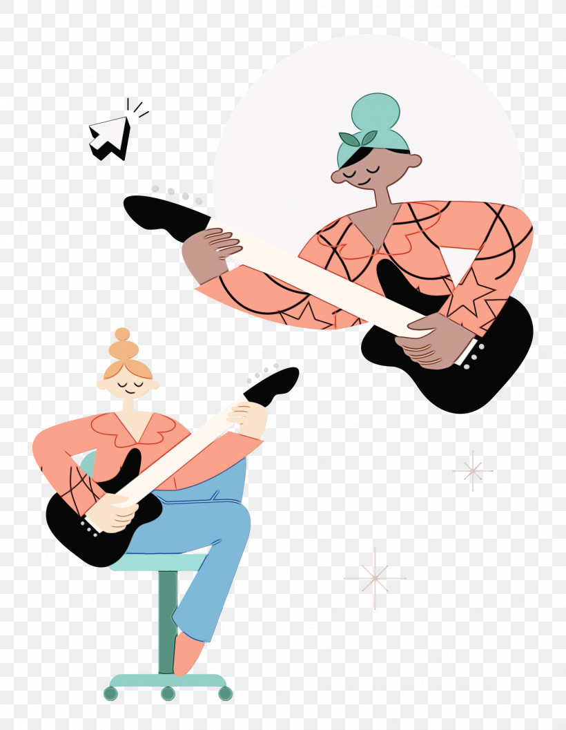Human Body Cartoon Sitting Shoe Physical Fitness, PNG, 1938x2500px, Music, Cartoon, Guitar, Headgear, Hm Download Free
