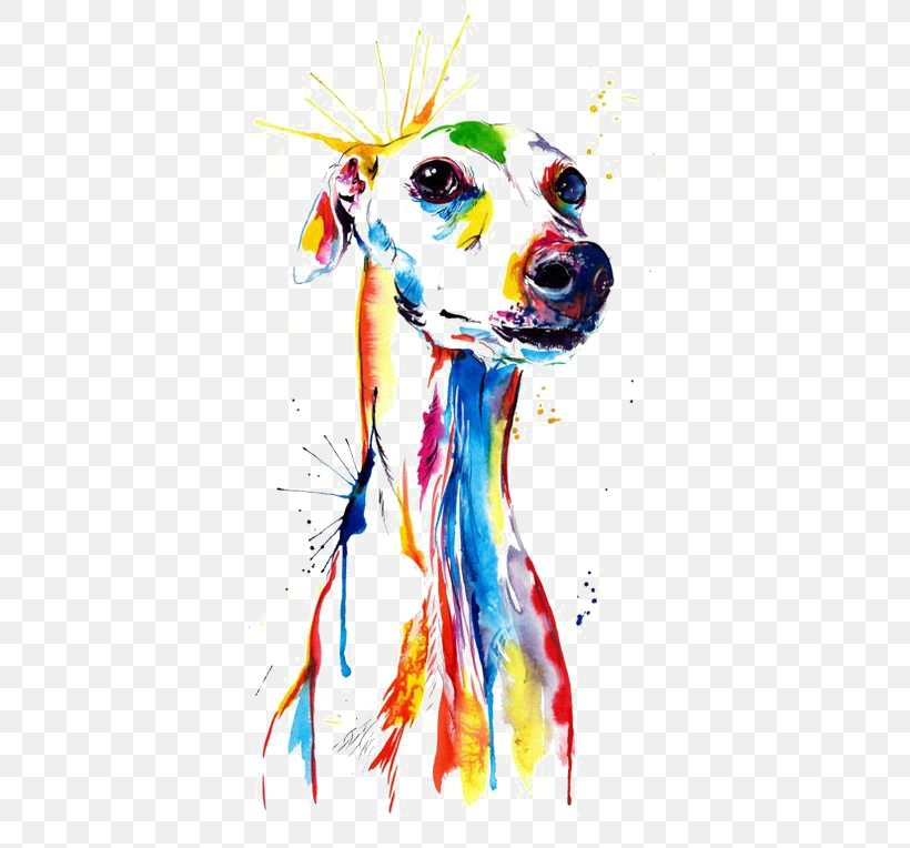 Whippet Italian Greyhound Lurcher Watercolor Painting, PNG, 564x764px, Whippet, Art, Art Museum, Artist, Dog Download Free