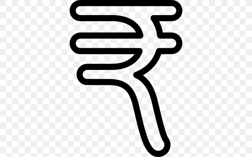 Indian Rupee Sign Currency Symbol, PNG, 512x512px, Indian Rupee, Area, Black And White, Currency, Currency Symbol Download Free