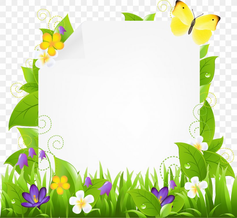 Lawn Garden Clip Art, PNG, 2065x1904px, Lawn, Border, Branch, Butterfly, Flora Download Free
