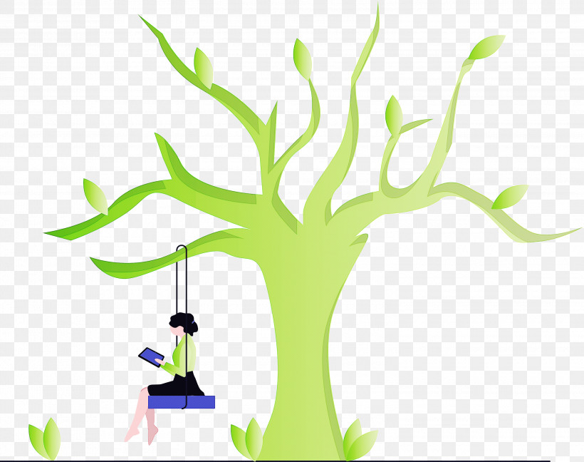 Tree Swing, PNG, 3000x2371px, Tree Swing, Branch, Flower, Grass, Green Download Free