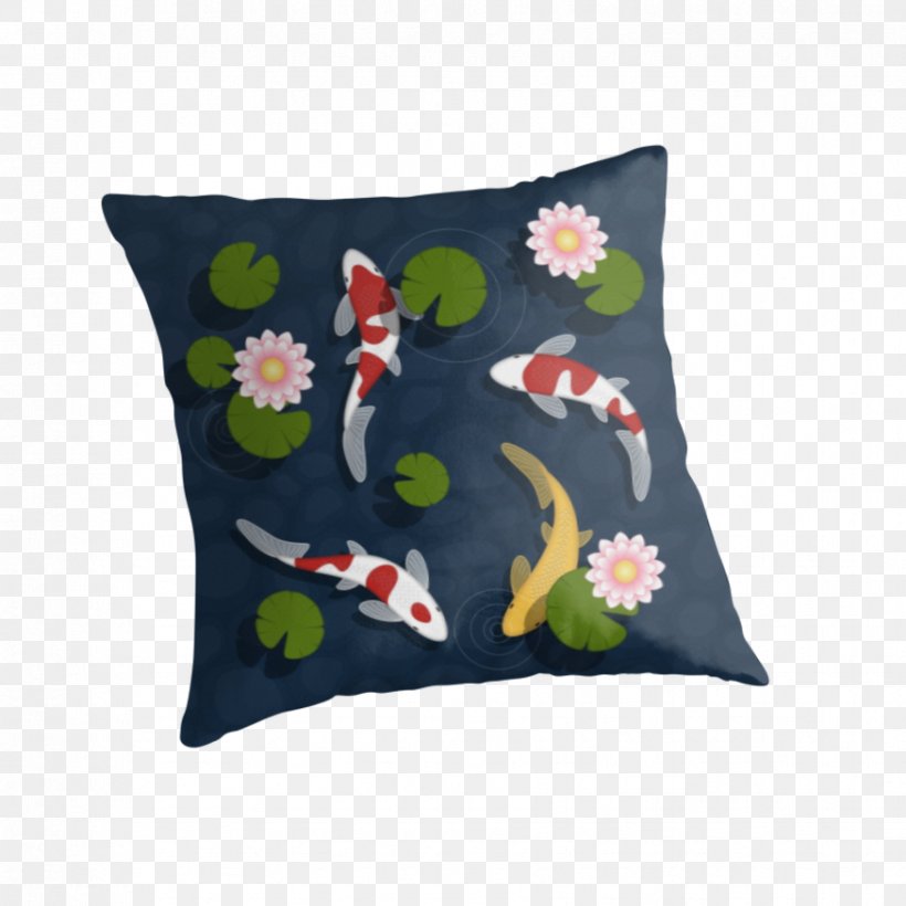 Koi Pond Throw Pillows, PNG, 875x875px, Koi, Curtain, Cushion, Douchegordijn, Duvet Download Free