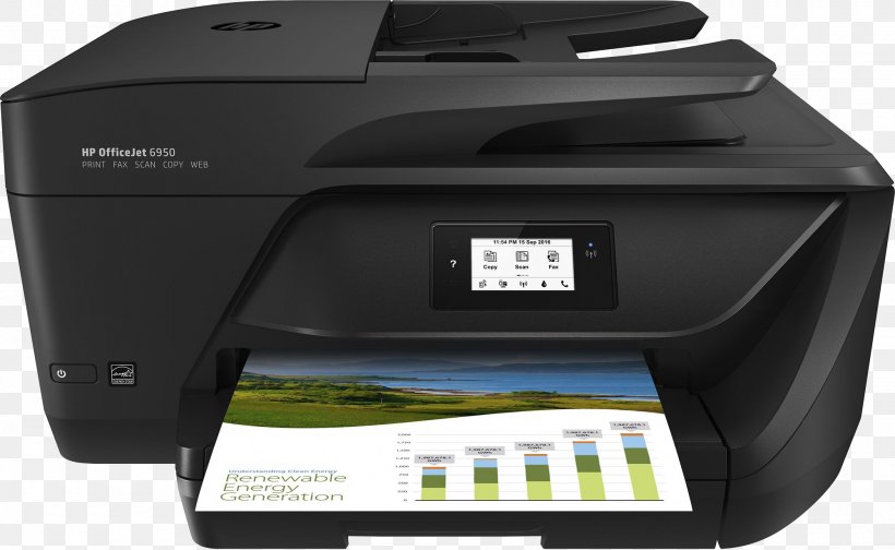 Hewlett-Packard HP Officejet 6950 Multi-function Printer, PNG, 2000x1231px, Hewlettpackard, Airprint, Computer Software, Device Driver, Dots Per Inch Download Free