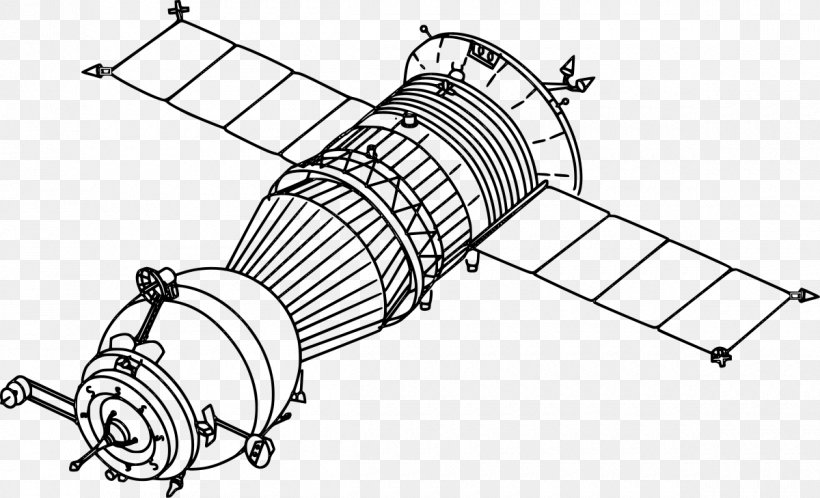 International Space Station Progress Unmanned Spacecraft Satellite, PNG, 1200x729px, International Space Station, Auto Part, Black And White, Cargo Spacecraft, Drawing Download Free