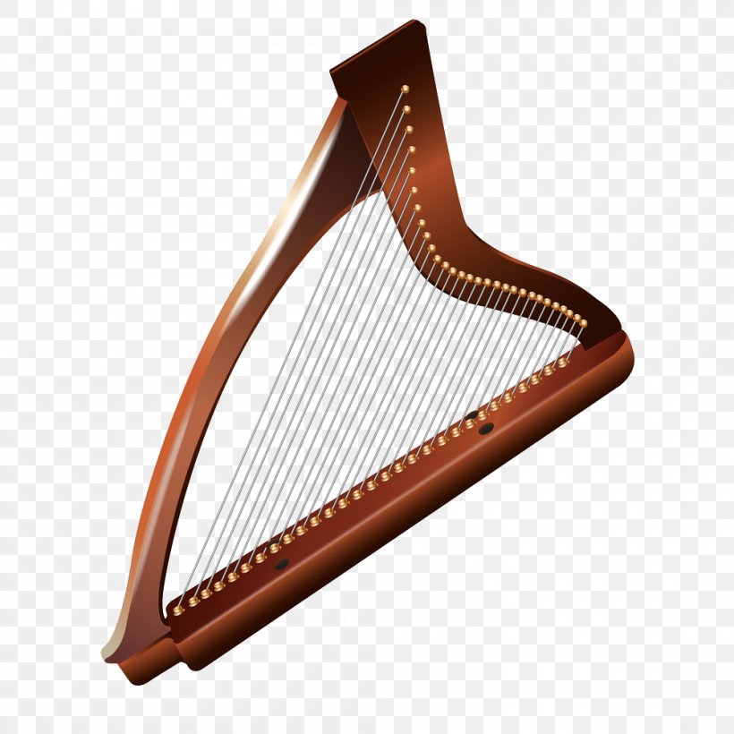 Celtic Harp Musical Instrument Illustration, PNG, 1000x1000px, Watercolor, Cartoon, Flower, Frame, Heart Download Free