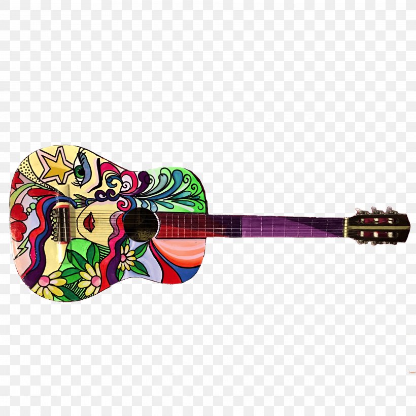 Acoustic Guitar Acoustic-electric Guitar, PNG, 3850x3850px, Watercolor, Cartoon, Flower, Frame, Heart Download Free