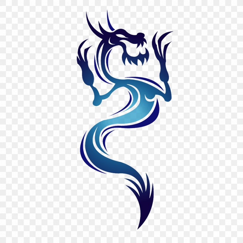 Chinese Dragon Totem Euclidean Vector, PNG, 886x886px, Chinese Dragon, Dragon, Drawing, Electric Blue, Fictional Character Download Free