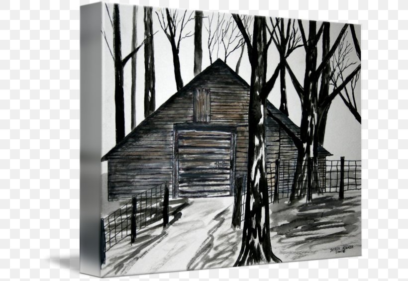 Gallery Wrap House Barn Canvas Architecture, PNG, 650x565px, Gallery Wrap, Architecture, Barn, Black And White, Building Download Free