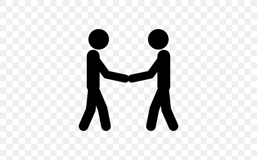 Handshake Stick Figure Holding Hands, PNG, 512x512px, Handshake, Animation, Area, Black And White, Communication Download Free