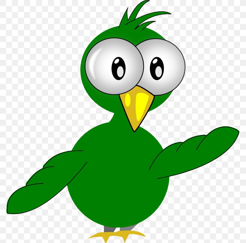 Bird Green Cartoon Beak Clip Art, PNG, 777x812px, Bird, Beak, Cartoon, Flightless Bird, Green Download Free