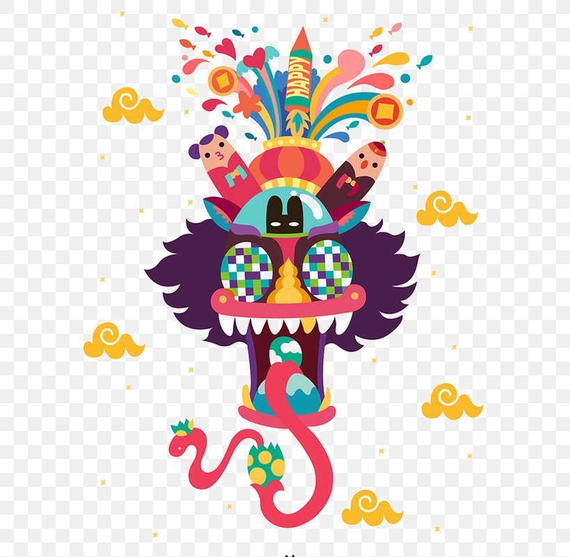 Chinese New Year New Years Eve Illustration, PNG, 595x801px, New Year, Art, Behance, Chinese New Year, Christmas Download Free