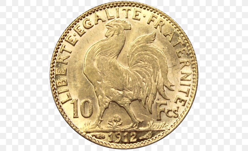 Coin Napoléon Gold Franc, PNG, 500x500px, Coin, Ancient History, Brass, Bronze Medal, Canadian Gold Maple Leaf Download Free