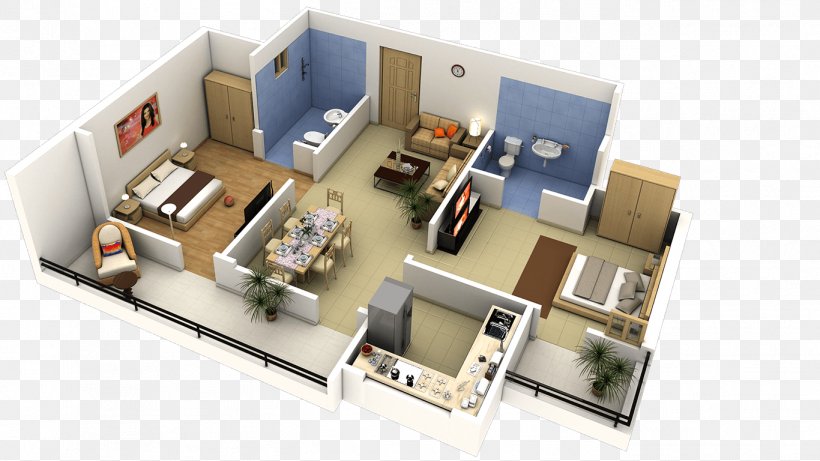 3D Floor Plan House Plan Bedroom, PNG, 1366x768px, 3d Computer Graphics