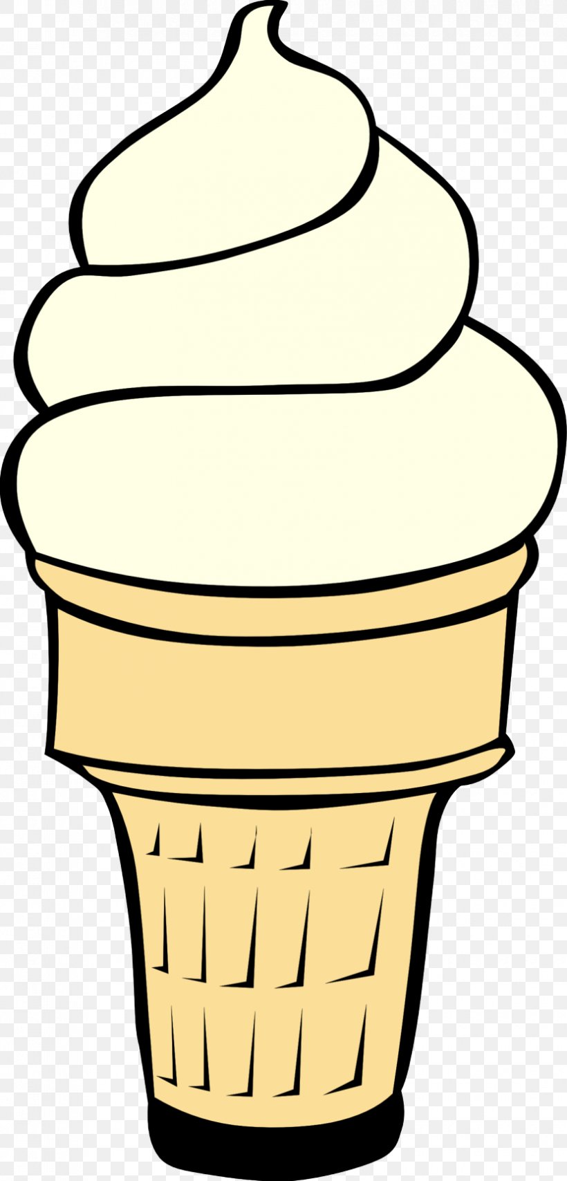 Clip Art Ice Cream Cone Yellow Line Art Frozen Dessert, PNG, 830x1729px, Ice Cream Cone, Dairy, Frozen Dessert, Line Art, Yellow Download Free