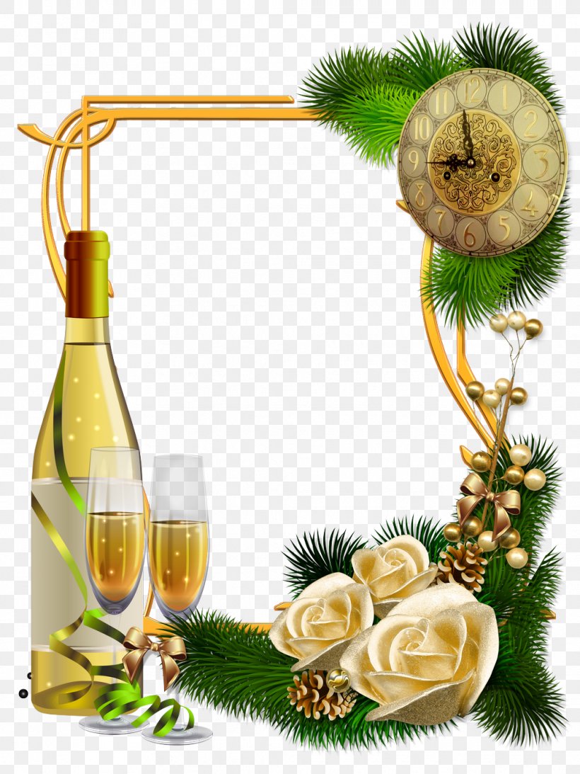New Year's Day Christmas New Year Champagne, PNG, 1035x1380px, New Year, Christmas, Christmas Decoration, Christmas Ornament, Floral Design Download Free