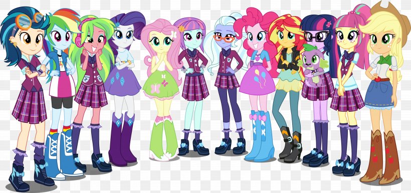 Rainbow Dash Pinkie Pie Spike Twilight Sparkle Applejack, PNG, 5500x2588px, Rainbow Dash, Applejack, Doll, Equestria, Mane Download Free