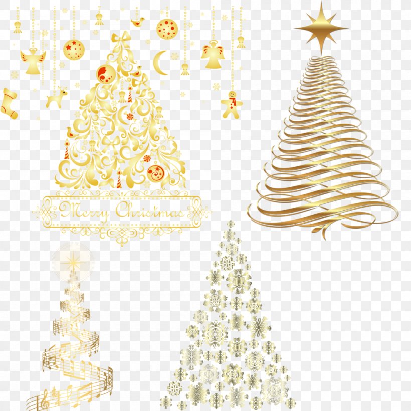 Golden Creative Christmas Tree, PNG, 1000x1000px, Christmas Tree, Candle, Christmas, Christmas Decoration, Christmas Ornament Download Free