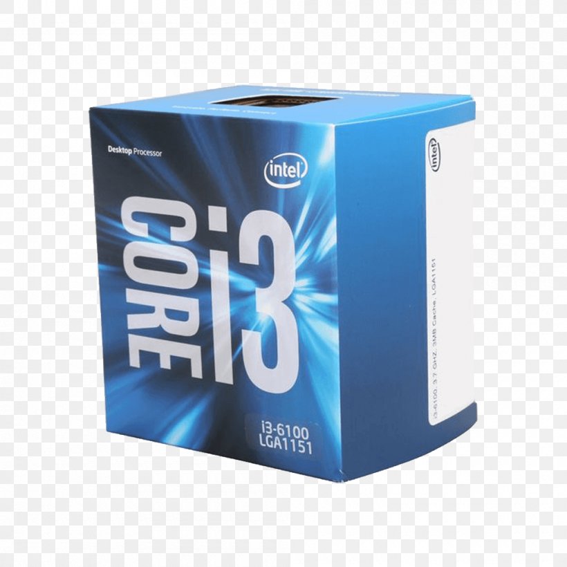 Intel Core I3-6100 Multi-core Processor, PNG, 1000x1000px, Intel, Brand, Central Processing Unit, Cpu Cache, Desktop Computers Download Free