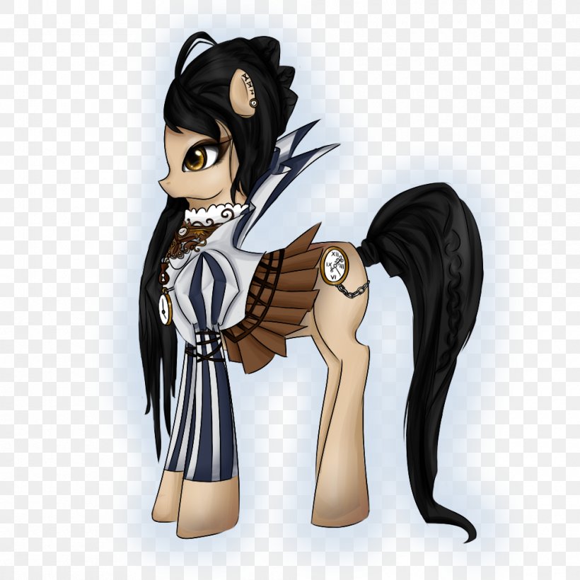 Pony Horse Cartoon Black Hair, PNG, 1000x1000px, Pony, Black Hair, Cartoon, Fictional Character, Figurine Download Free