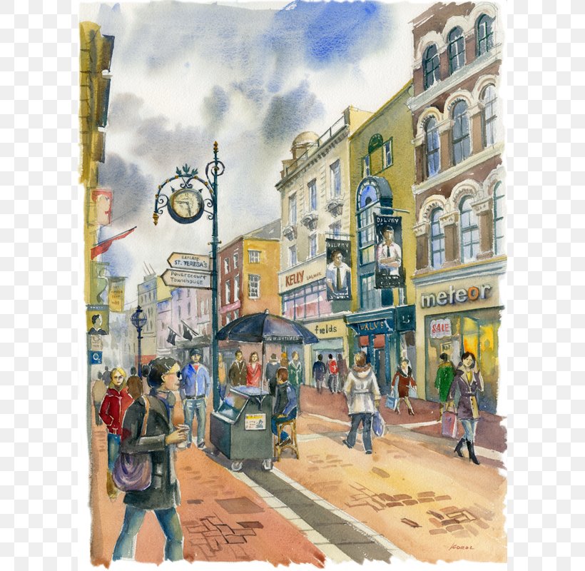 Watercolor Painting Grafton Street Art, PNG, 800x800px, Watercolor Painting, Art, Art Museum, Artist, City Download Free
