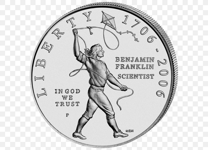 United States Of America Dollar Coin Scientist United States Dollar Benjamin Franklin Drawing Electricity From The Sky, PNG, 600x592px, United States Of America, Benjamin Franklin, Black And White, Coin Set, Dollar Coin Download Free