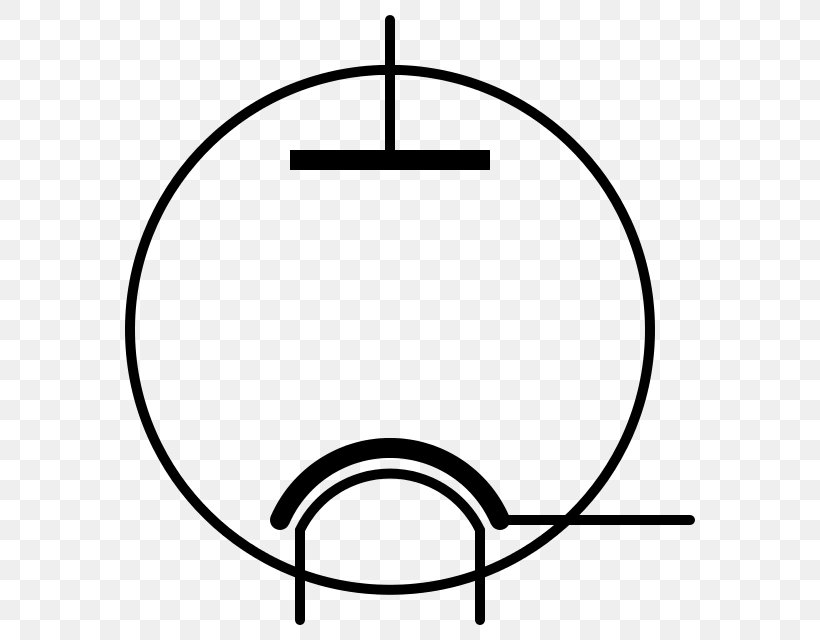 Electronic Symbol Vacuum Diode Electronics Vacuum Tube, PNG, 640x640px, Electronic Symbol, Area, Black, Black And White, Cathode Download Free