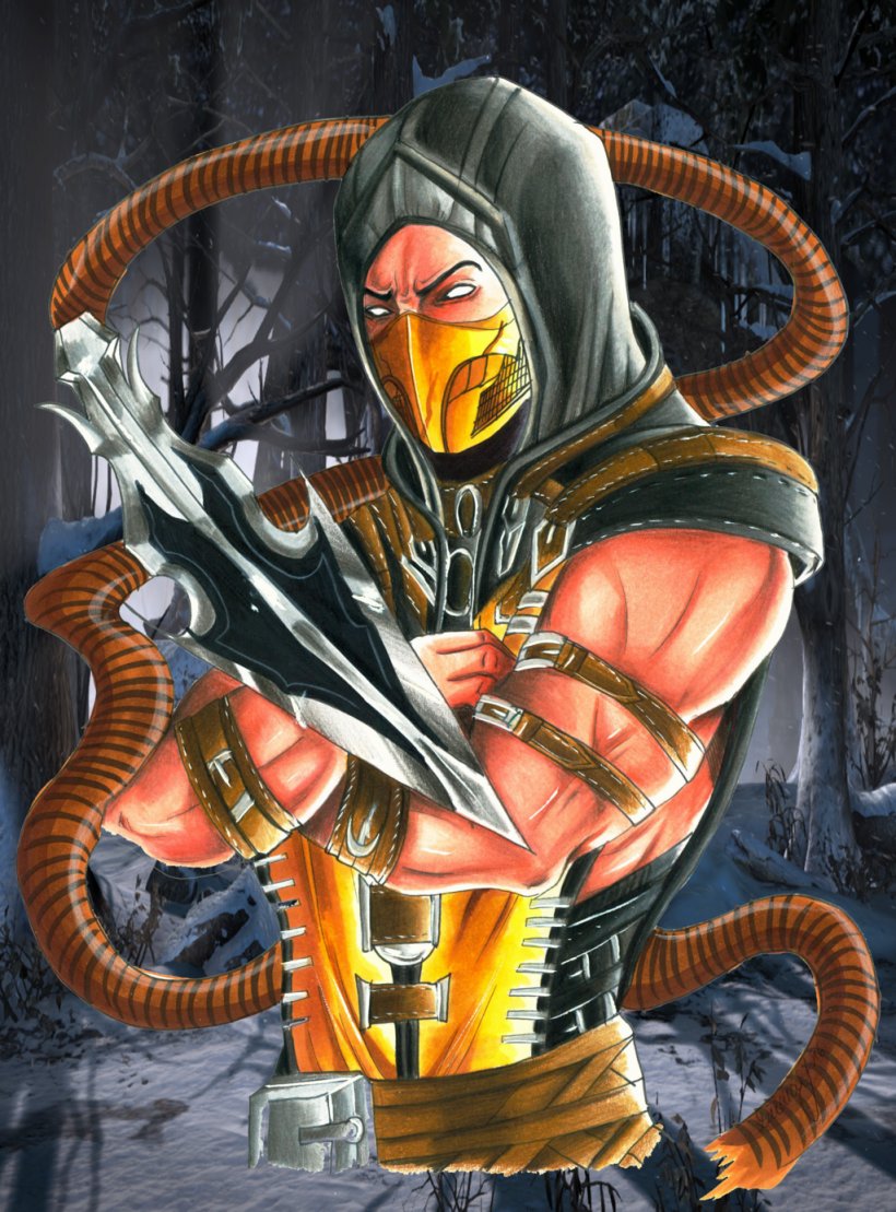 Mortal Kombat X Mortal Kombat Vs. DC Universe Sub-Zero Scorpion, PNG, 1024x1385px, Mortal Kombat X, Action Figure, Art, Concept Art, Drawing Download Free