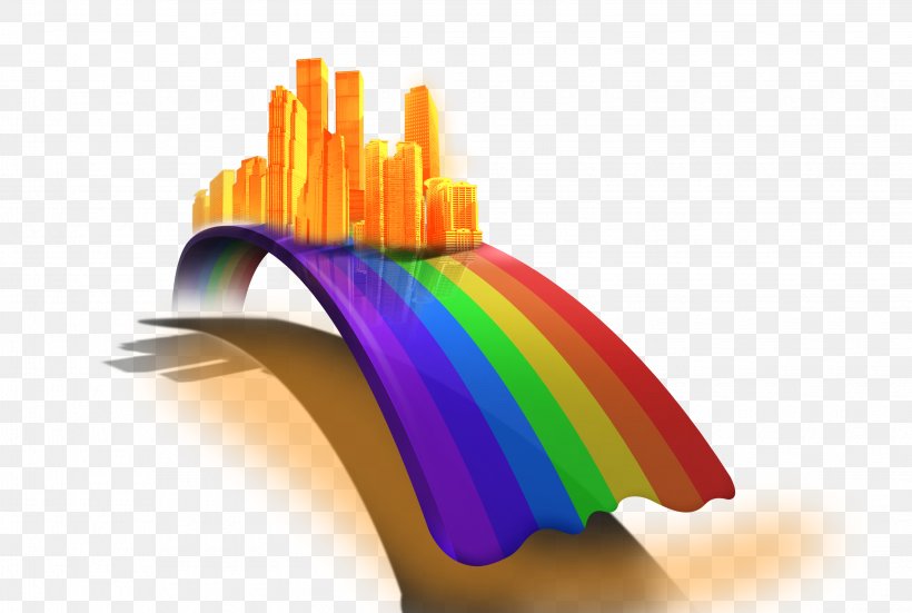 Rainbow Bridge, PNG, 3050x2050px, Rainbow Bridge, Bridge, City, Rainbow, Yellow Download Free