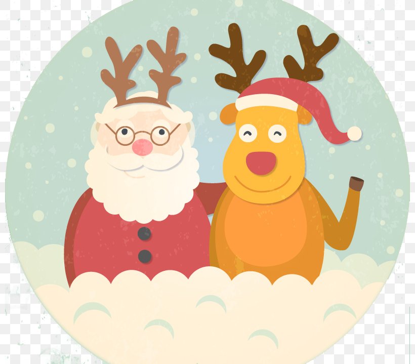 Santa Claus Reindeer Christmas New Years Day, PNG, 800x719px, Santa Claus, Art, Cartoon, Christmas, Christmas And Holiday Season Download Free