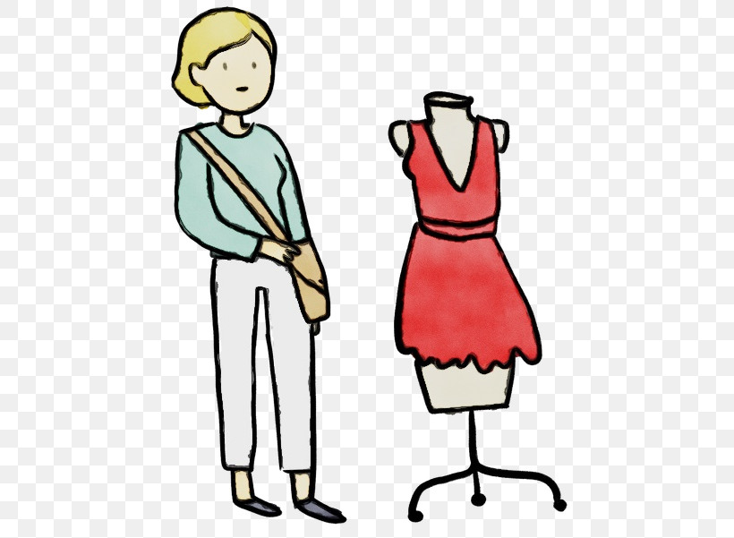 Dress Clothing Cartoon Human Uniform, PNG, 462x601px, Watercolor, Area, Behavior, Cartoon, Clothing Download Free