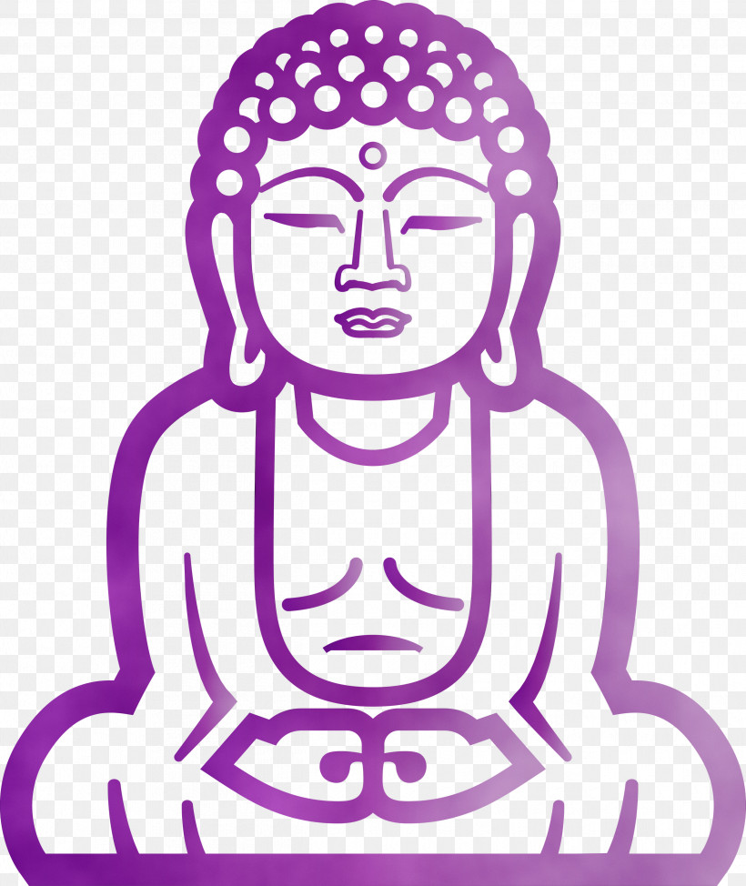 Pink Purple Head Violet Magenta, PNG, 2525x3000px, Buddha, Head, Line Art, Magenta, Paint Download Free