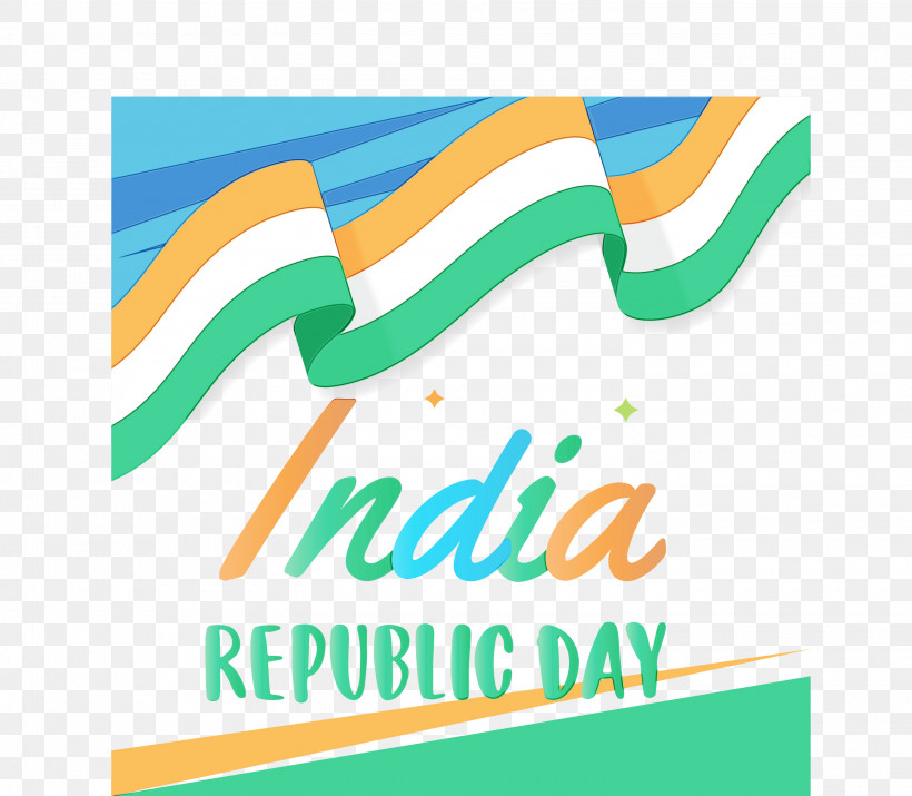 Text Aqua Logo Turquoise Line, PNG, 3000x2616px, 26 January, Happy India Republic Day, Aqua, India Republic Day, Line Download Free