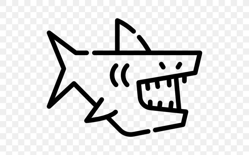 Shark Clip Art, PNG, 512x512px, Shark, Area, Black, Black And White, Fish Fin Download Free