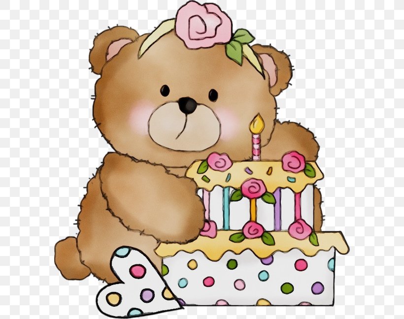 Teddy Bear, PNG, 600x648px, Watercolor, Animal Figure, Birthday, Cake, Cake Decorating Download Free