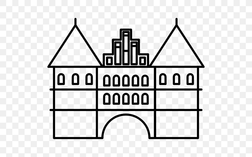 Holstentor Clip Art, PNG, 512x512px, Holstentor, Area, Black And White, Building, Facade Download Free