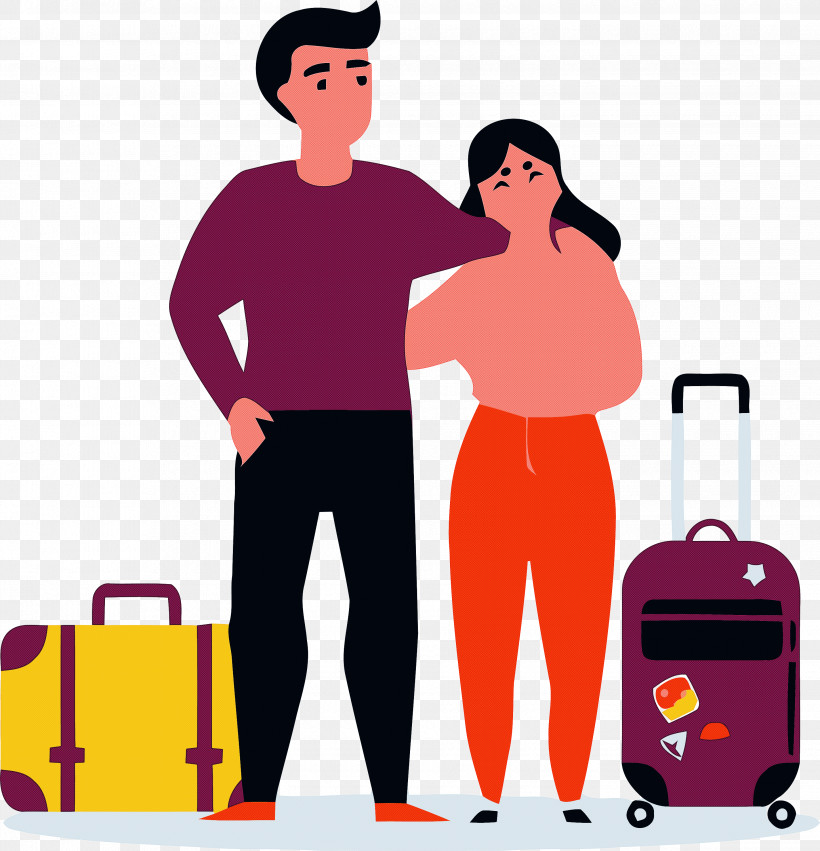 Couple Lover, PNG, 2890x3000px, Couple, Bag, Baggage, Cartoon, Hand Luggage Download Free