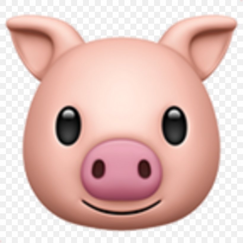 Pig Emoji IPhone X Sticker Clip Art, PNG, 1024x1024px, Pig, Animoji, Cheek, Emoji, Emojipedia Download Free