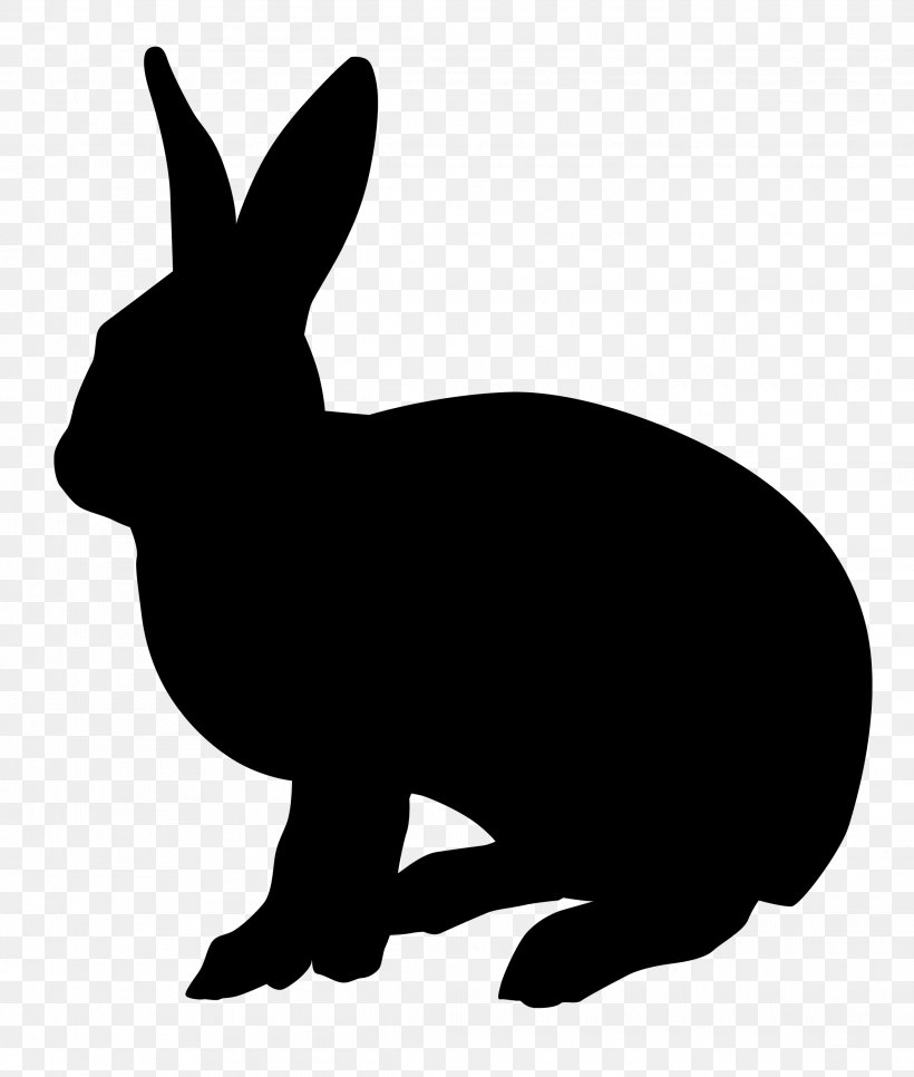 Rabbit Silhouette Clip Art, PNG, 2284x2692px, Rabbit, Animal, Black And White, Dog Like Mammal, Domestic Rabbit Download Free
