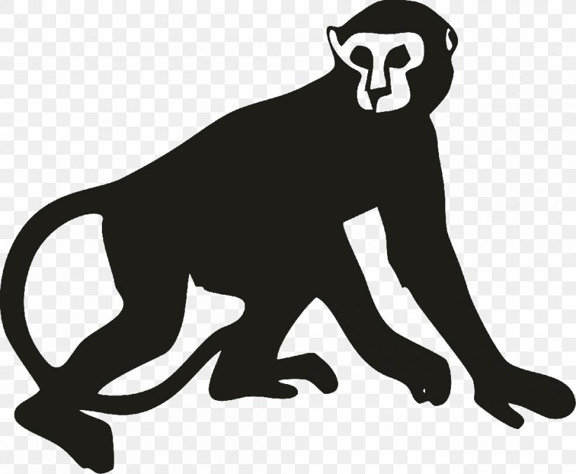 Primate Ape Silhouette Clip Art, PNG, 1000x822px, Primate, Ape, Art, Big Cats, Black Download Free