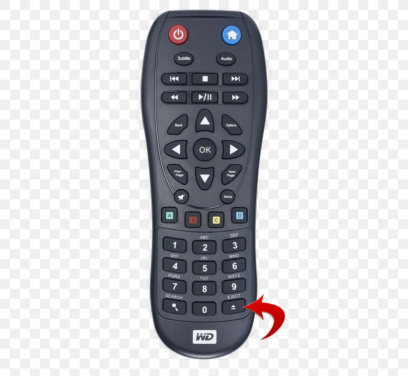 WD TV Live Remote Controls Western Digital Universal Remote, PNG, 333x755px, Wd Tv, Av Receiver, Digital Media Player, Electric Battery, Electronic Device Download Free